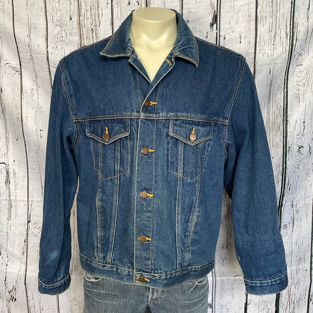 🌵HP🌵 Genuine Vintage Generation One Heavy Denim Trucker Jacket Mens XL